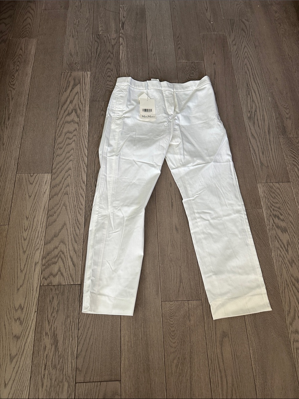 MaxMara Men's White Cotton Chinos